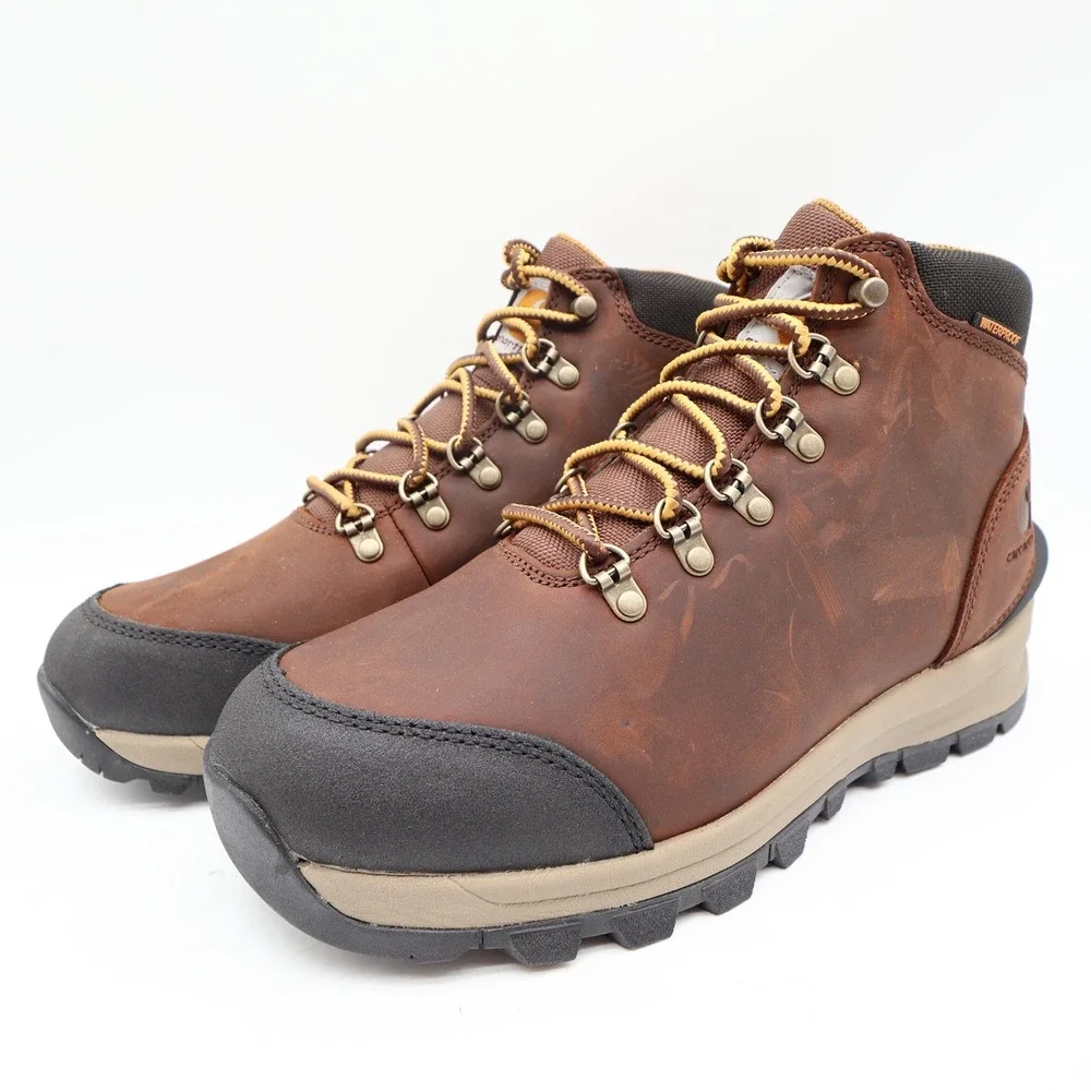 Carhartt Gilmore Waterproof Hiker Mens 8.5M Brown Leather Soft Toe Boots FH5050M
